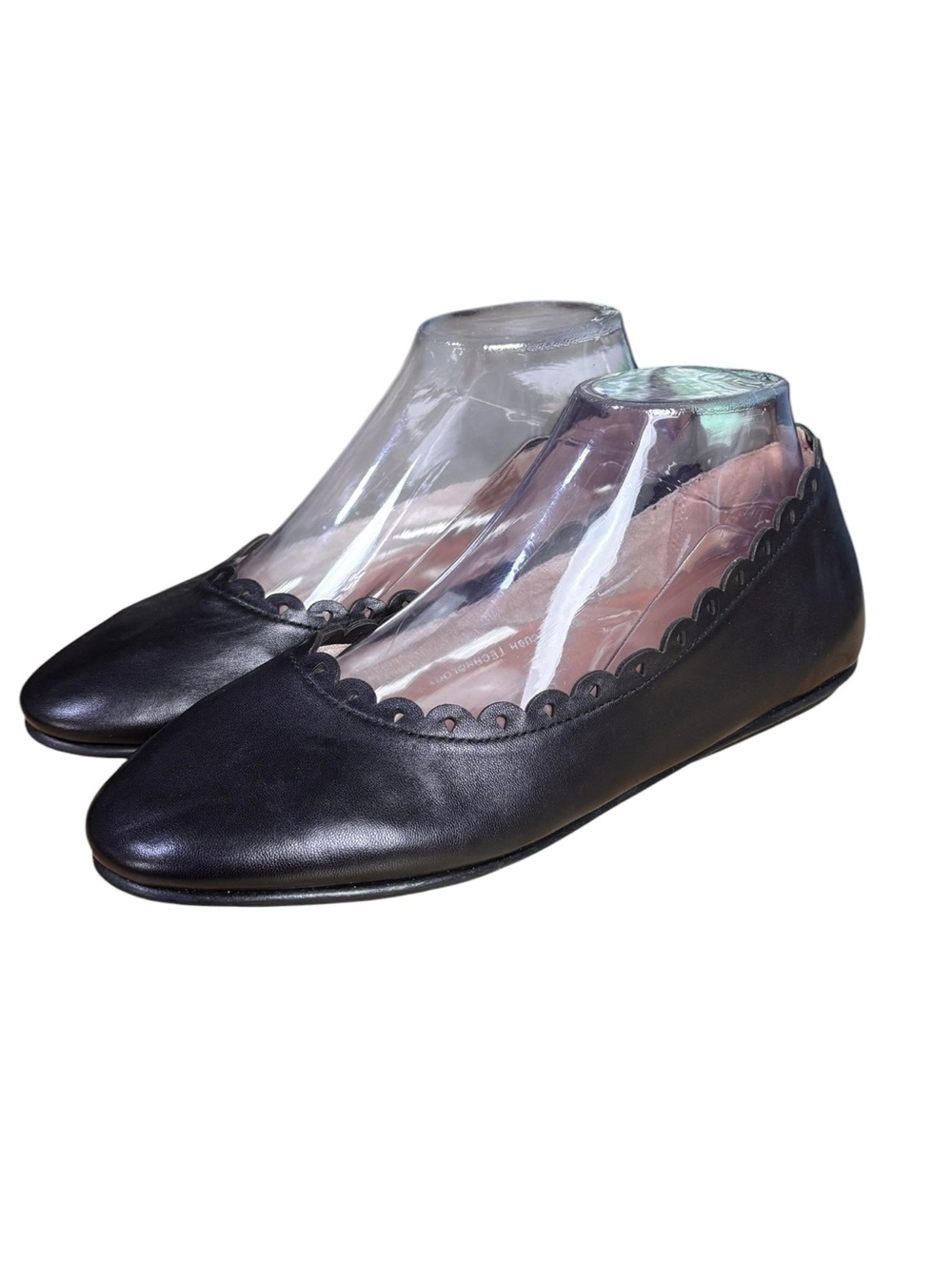 Fitflop Allegro Black Floret Edge Leather Ballet Comfort Flats Sz 8